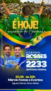 Coronel Rosses oficializa candidatura a deputado federal em evento no Novo Aleixo nesta quinta-feira (20)