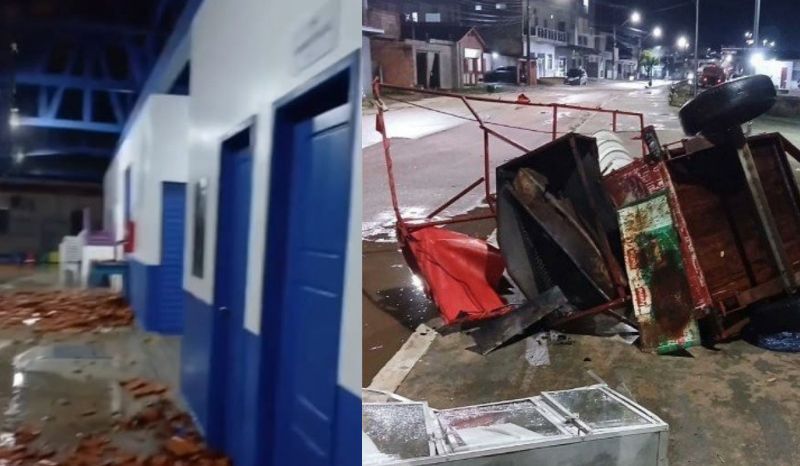 Temporal provoca estragos e destelhamentos em Humaitá, no Amazonas