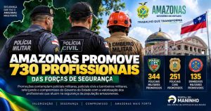Amazonas promove 730 policiais e bombeiros das forças de segurança